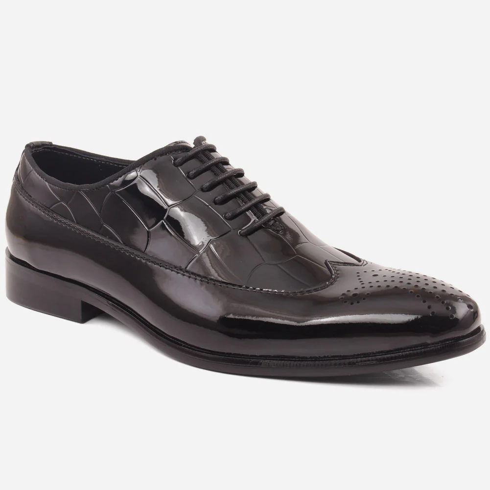 Men "RAUL" Leather Moc Toe Closed Lace Formal Shoes