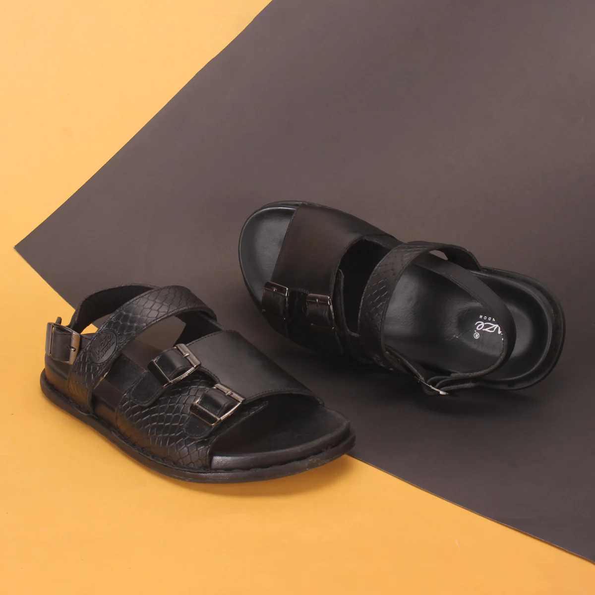 Men "REEVZ" Leather Open Toe Summer Sandals - Image 6