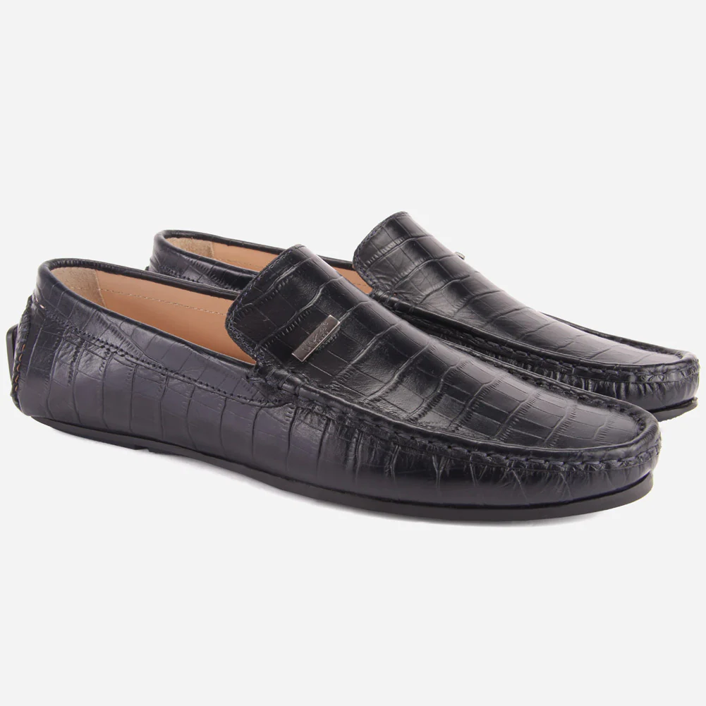 MEN "ROMAN" SLIP ON LEATHER MOCCASINS - Image 2