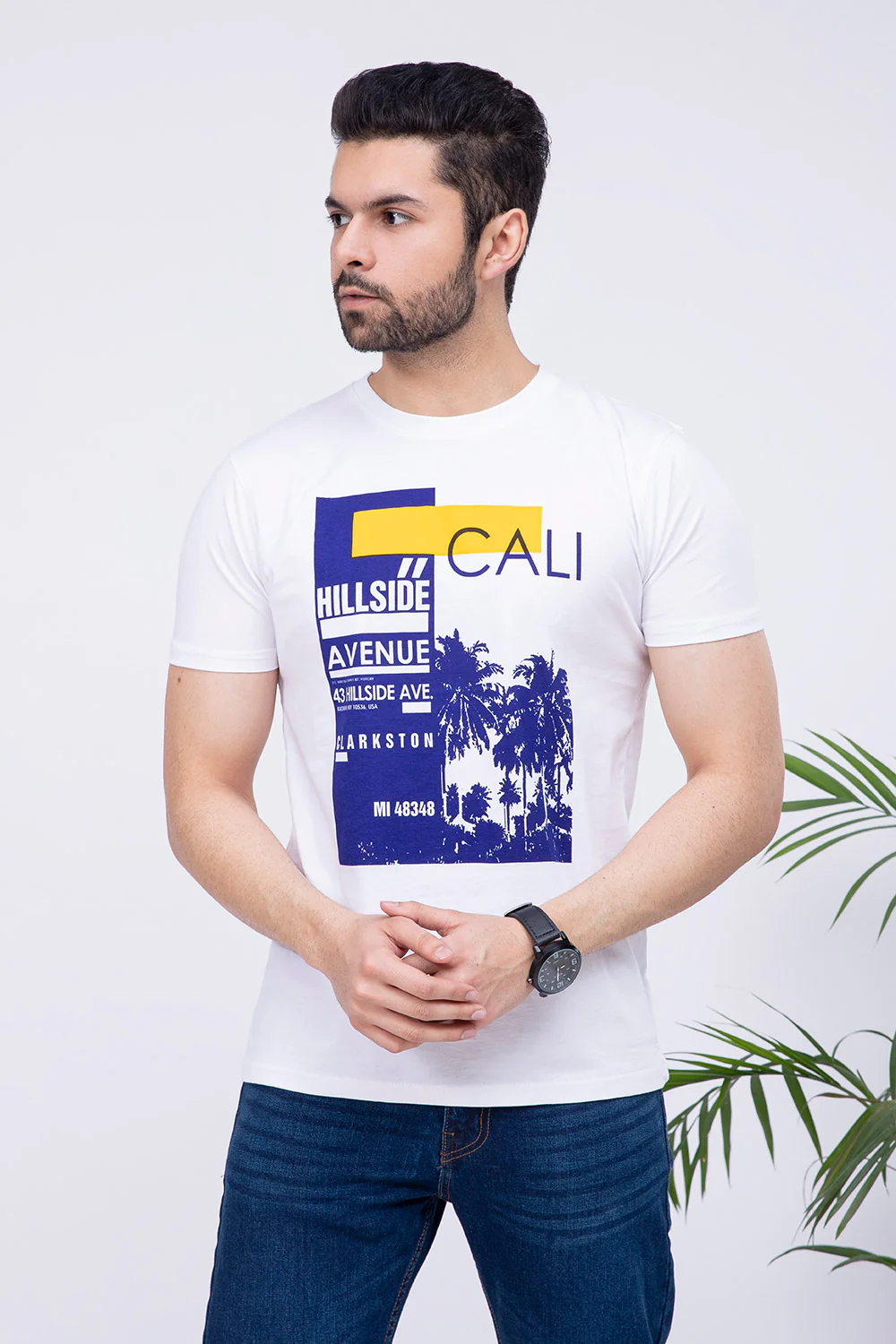 "Fred" Crewneck T-Shirt in Cotton - Image 2