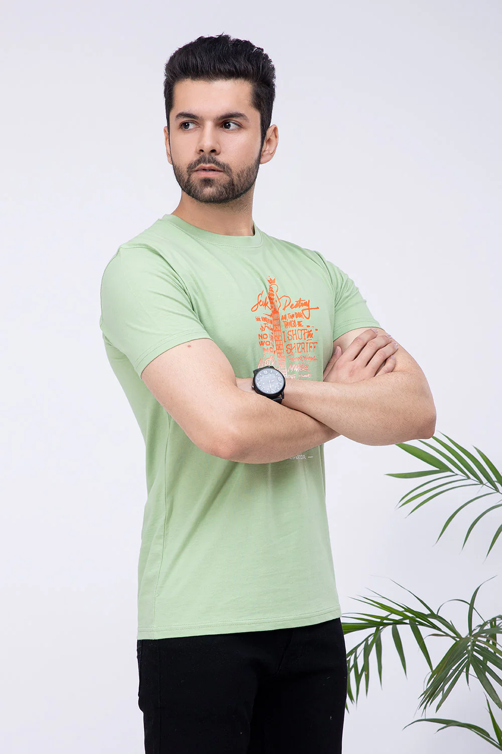 "Greg" Crewneck T-Shirt in Cotton - Image 2