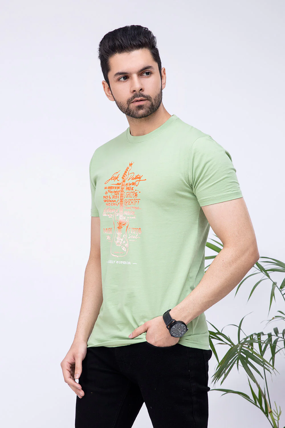 "Greg" Crewneck T-Shirt in Cotton - Image 3