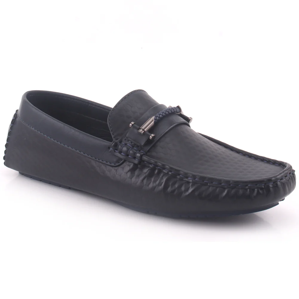 Men “SERGIO” Penta Textured Slip On Stylish Metallic Clasp Casual Moccasin Shoes