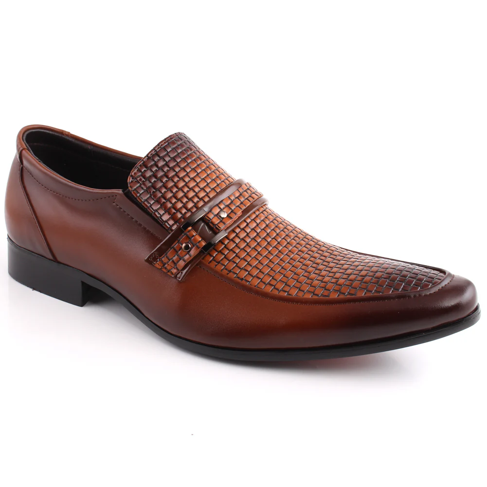 Men "SHAD" Textured Leather Formal Shoes