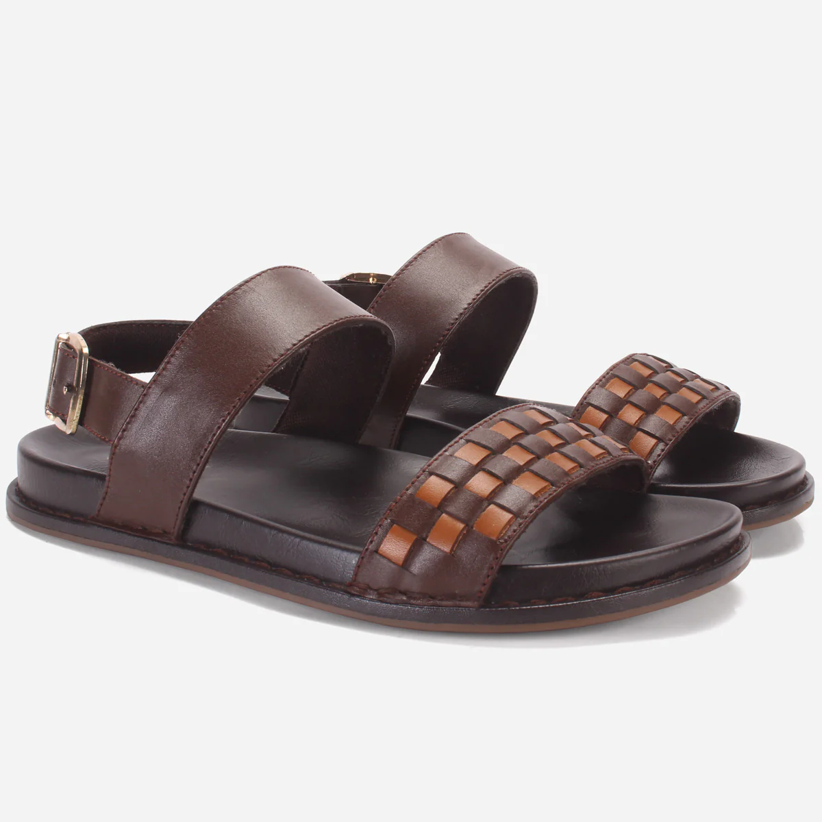 Men "VARGO" Leather Designer Summer Flat Sandals - Image 2