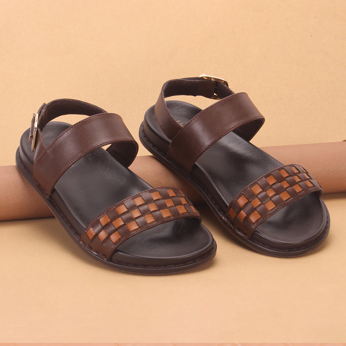 Men "VARGO" Leather Designer Summer Flat Sandals - Image 6