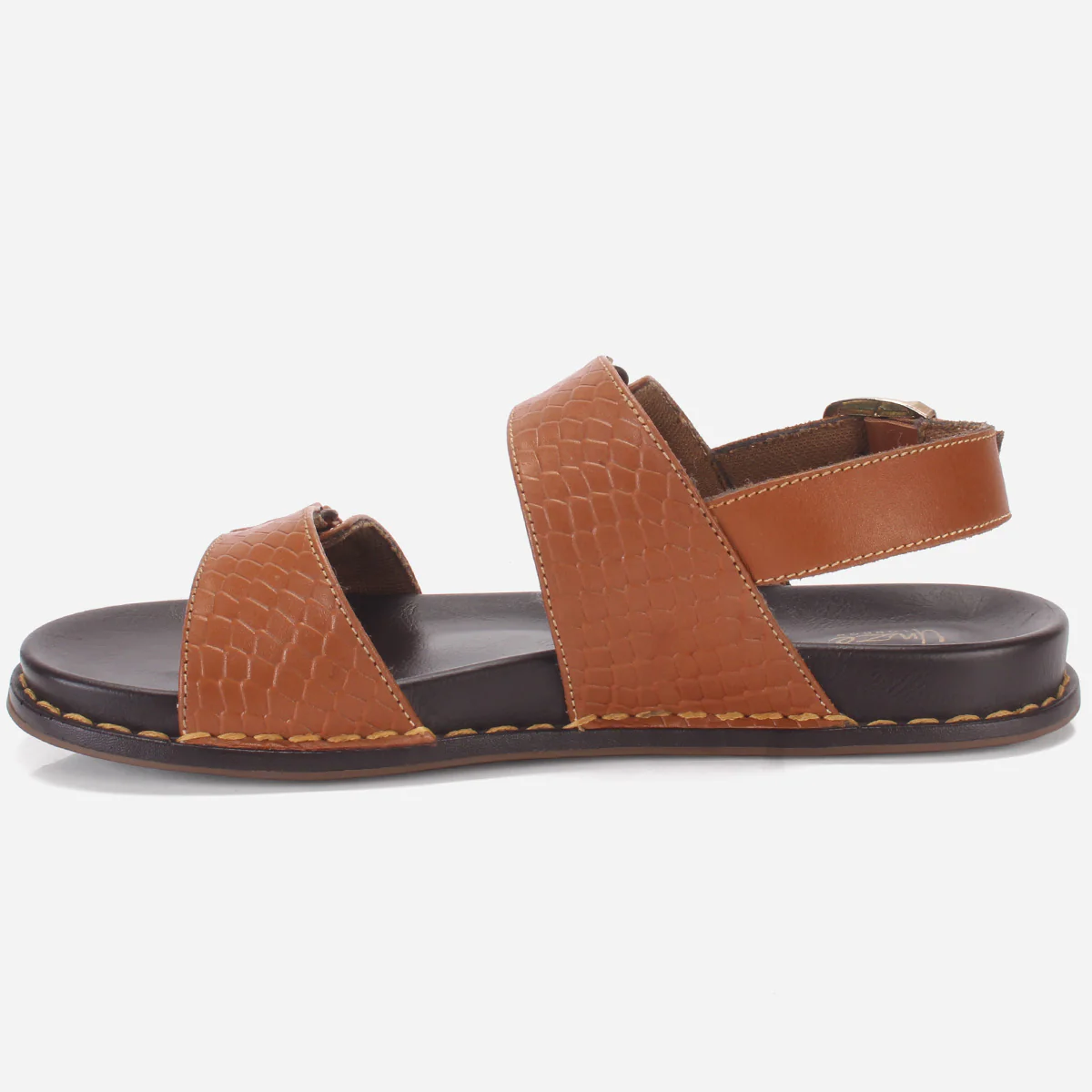 Men "VEERO" Leather Open Toe Summer Flat Sandals - Image 3
