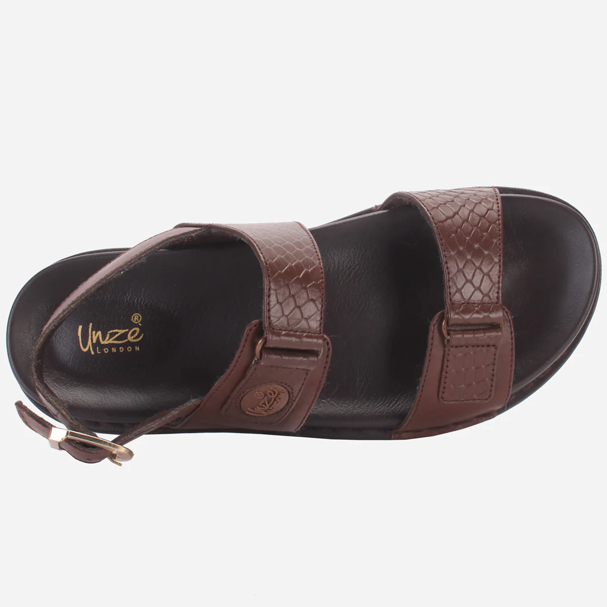 Men "VEERO" Leather Open Toe Summer Flat Sandals - Image 4