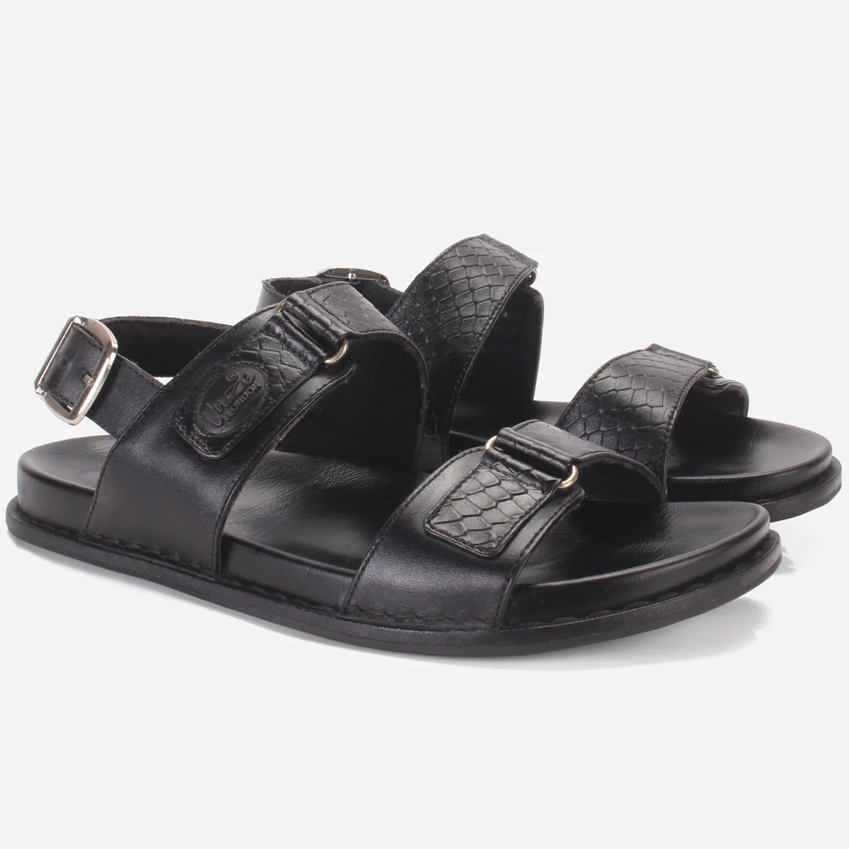 Men "VEERO" Leather Open Toe Summer Flat Sandals - Image 2