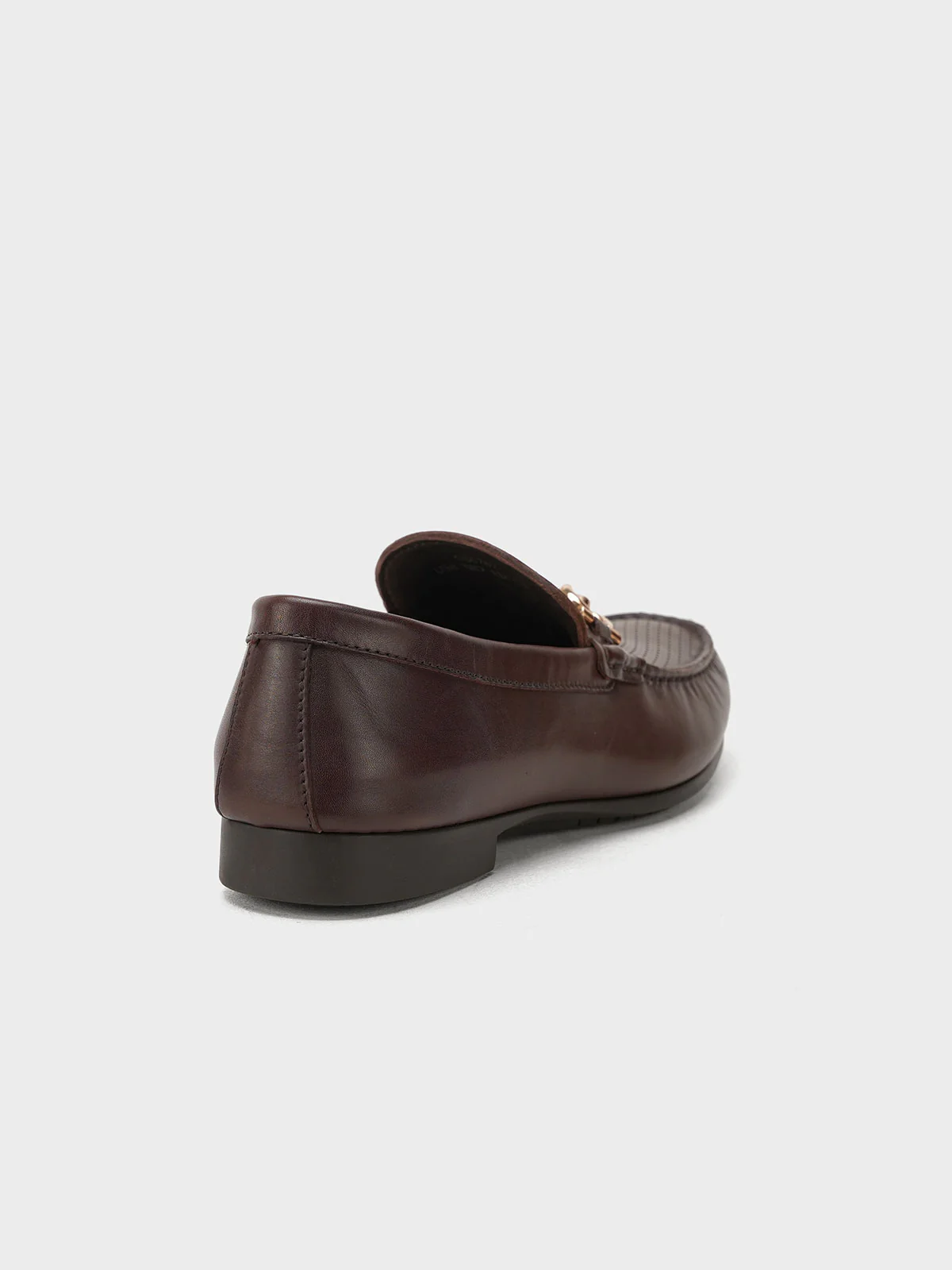 Men "VICENTE" Casual Perforated Slip On Metallic Buckle Leather Moccasins - Image 3