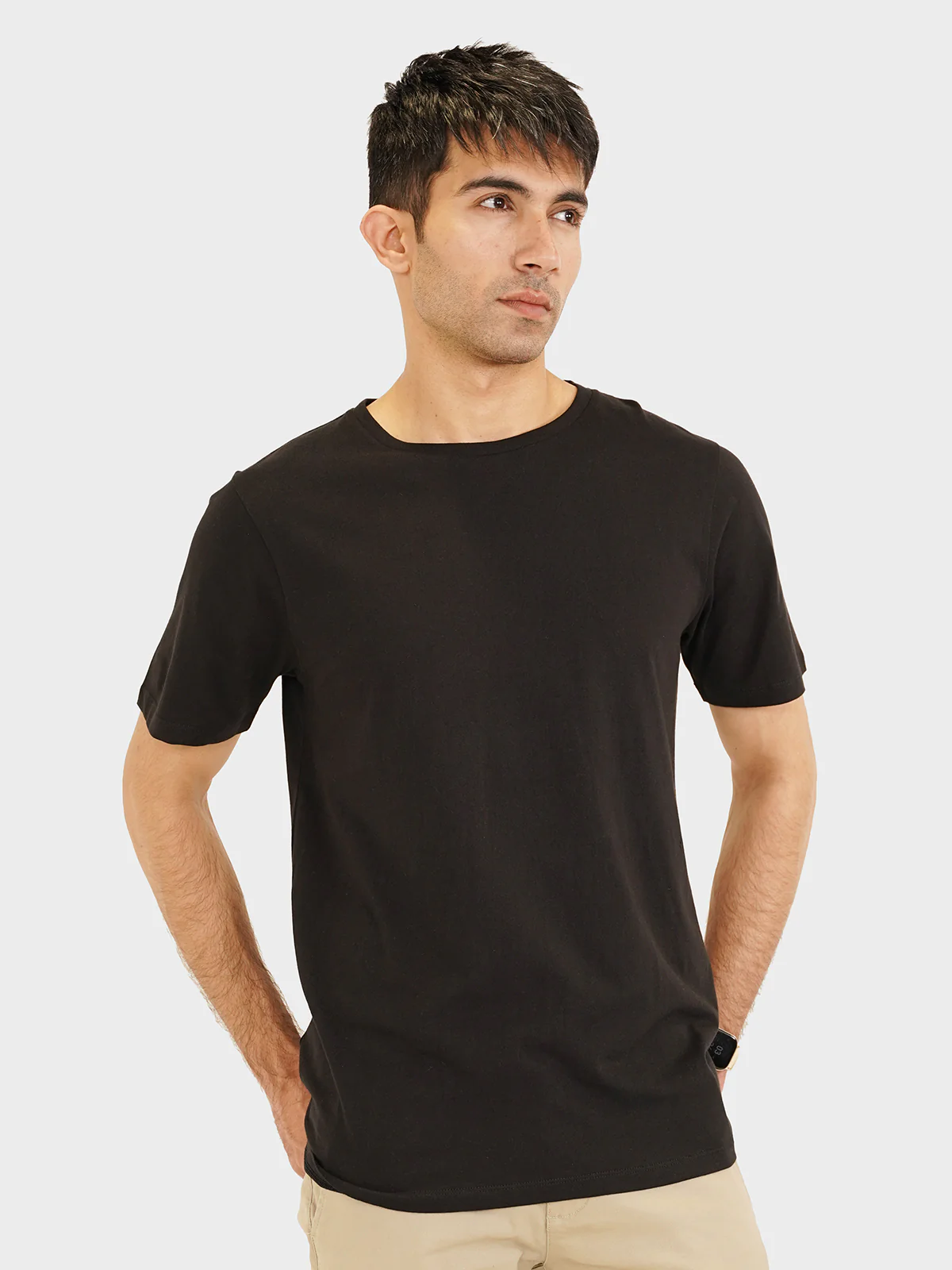 Mens "AKIVA" Plain Regular Fit T-Shirt - Image 3