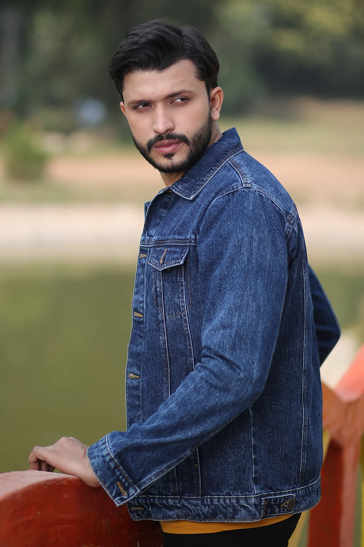 "ALEXl" Cotton Denim Sherpa Jacket Outerwear - Image 4