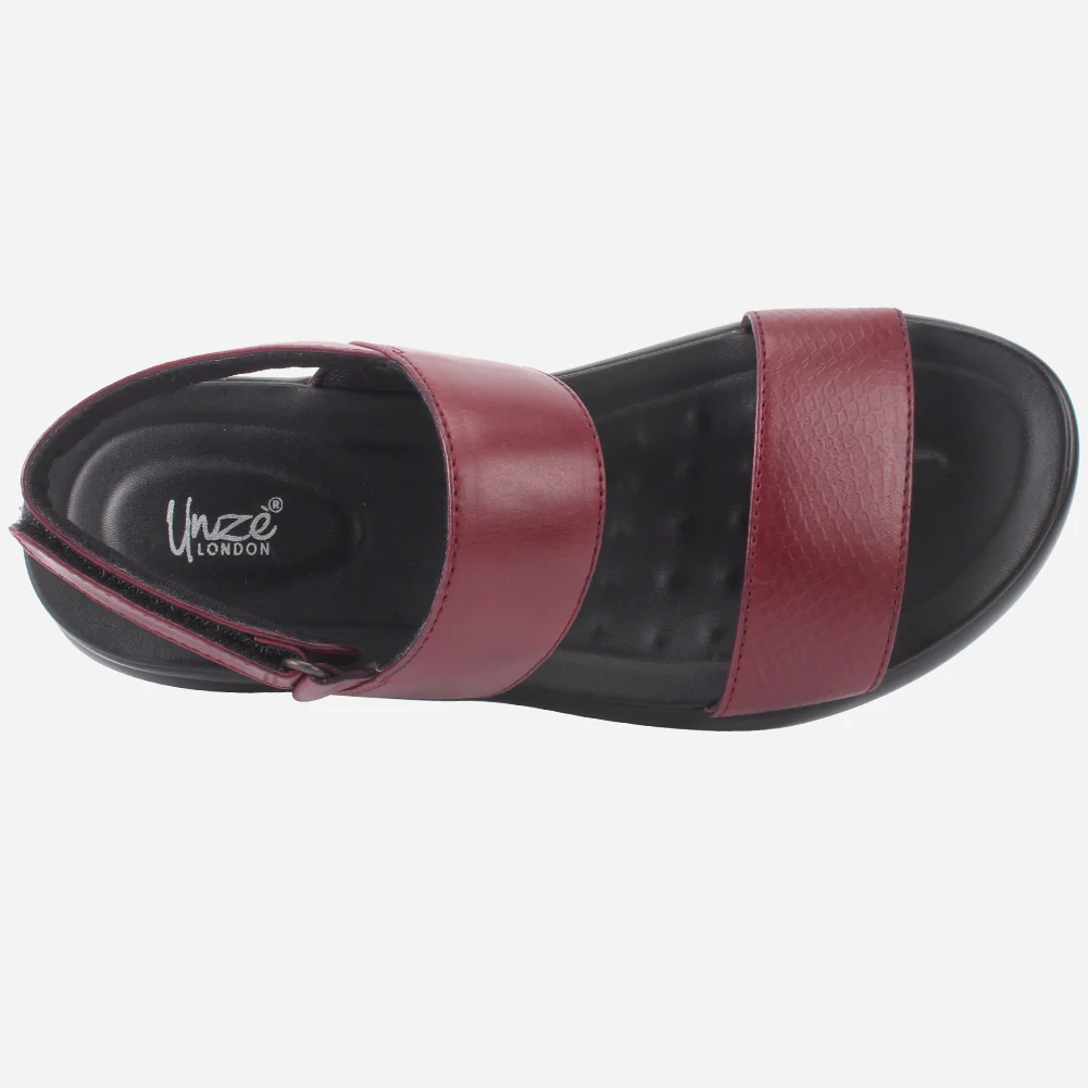 Mens "ALEY" Leather Velcro Everyday Summer Sandals - Image 4