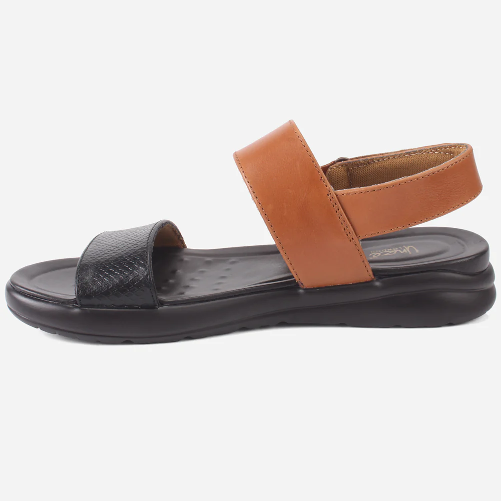 Mens "ALEY" Leather Velcro Everyday Summer Sandals - Image 3
