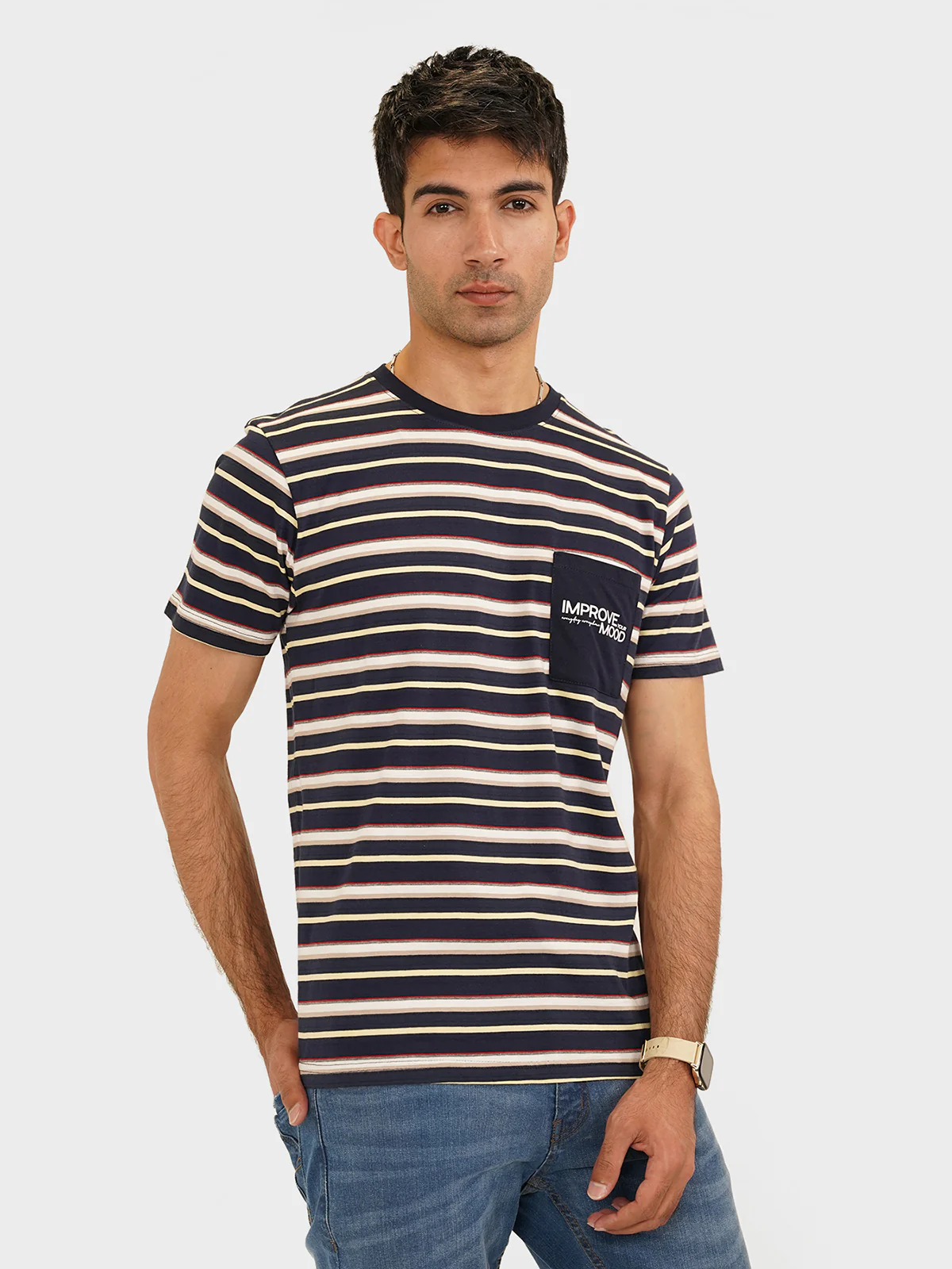 "ALLETE" Crew Neck Regular Fit T-Shirt - Image 3