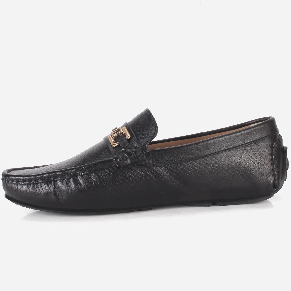 Men's "ALPHA" Textured Leather Moccasins Shoes - Image 3