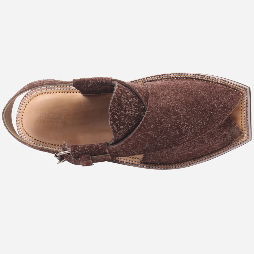 Mens "ATIQ" Leather Flat Peshawari Sandals - Image 4