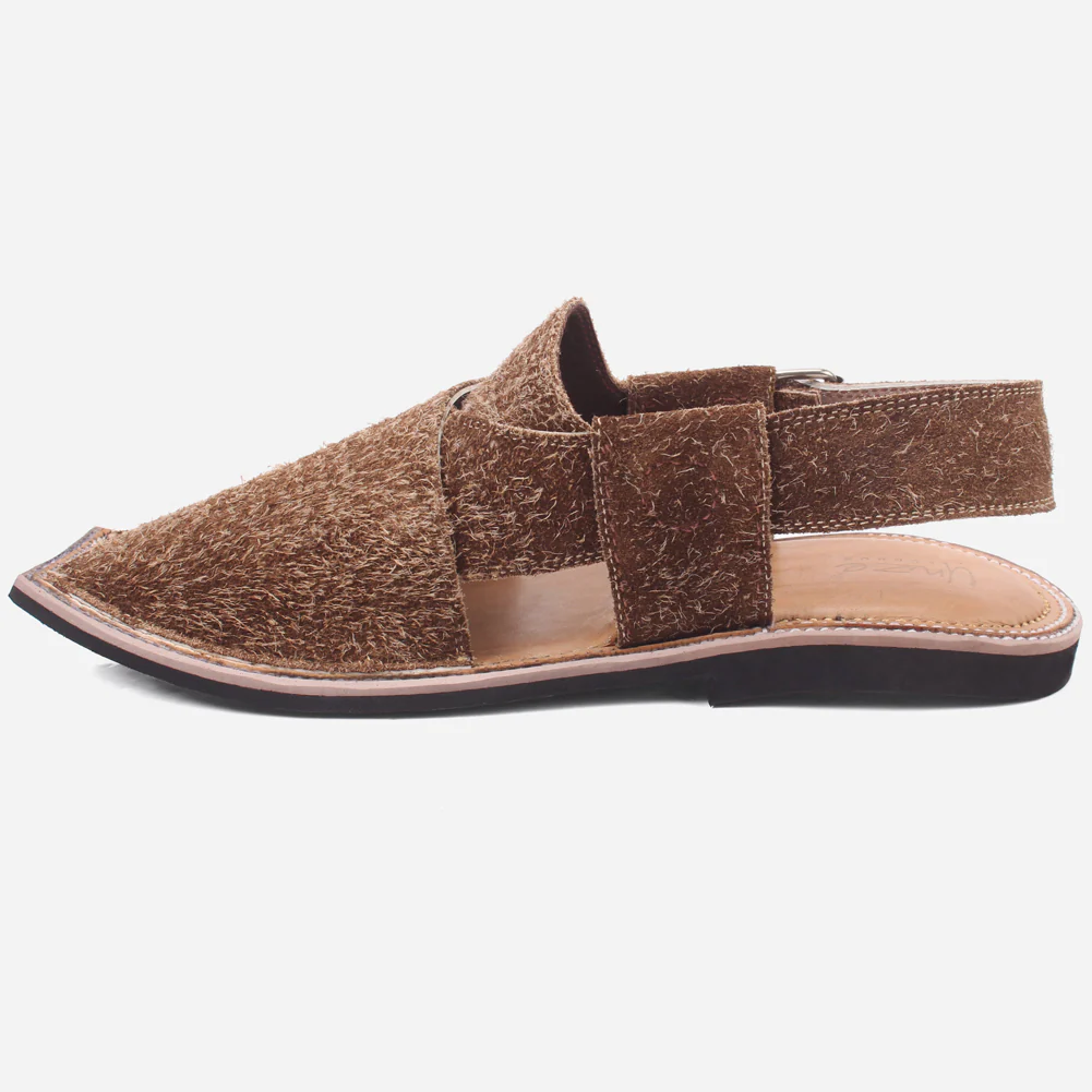 Mens "ATIQ" Leather Flat Peshawari Sandals - Image 3