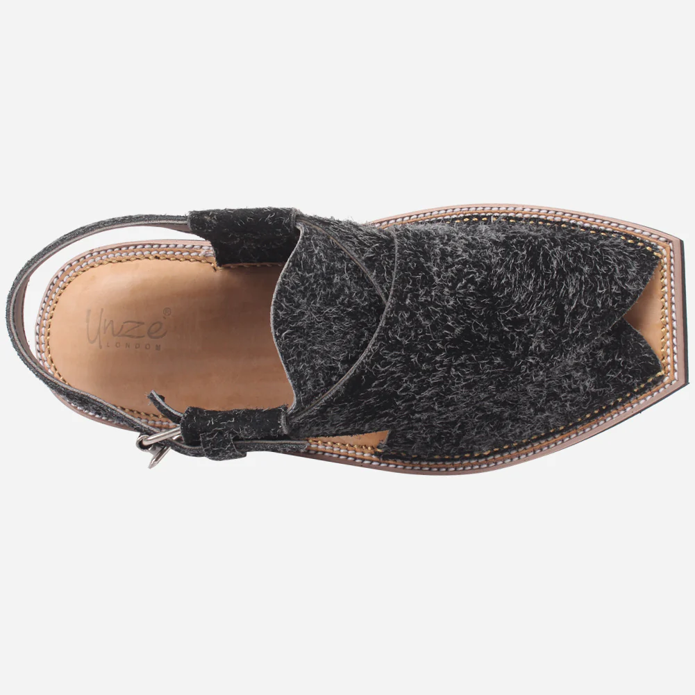 Mens "ATIQ" Leather Flat Peshawari Sandals - Image 4
