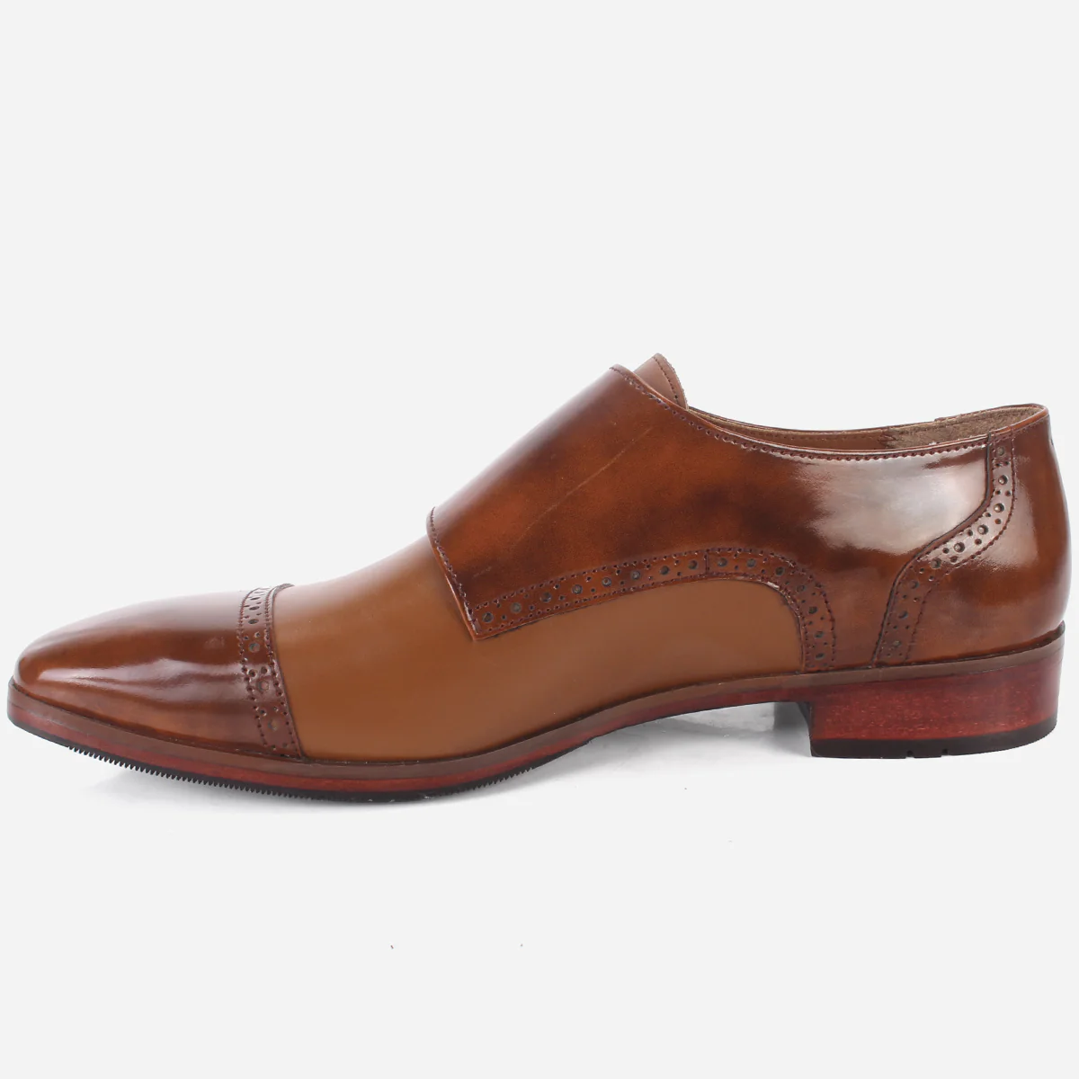 Mens "BLAISE" Double Tone Monk Strap Shoes - Image 3