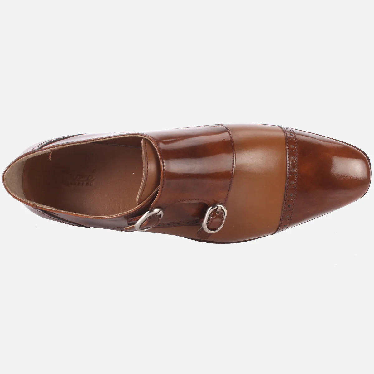 Mens "BLAISE" Double Tone Monk Strap Shoes - Image 4
