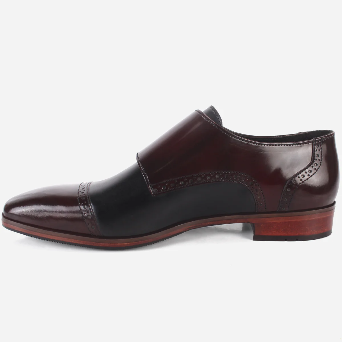 Mens "BLAISE" Double Tone Monk Strap Shoes - Image 3