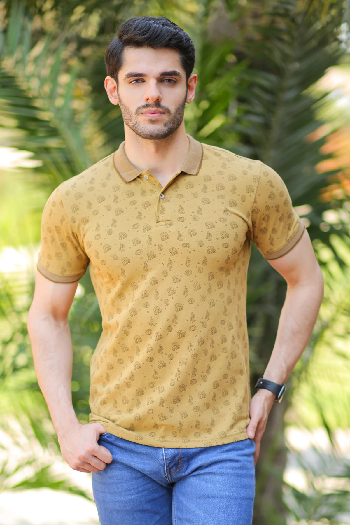 Mens "YAKUBA" Trendy Cotton Polo T-Shirt - Image 2