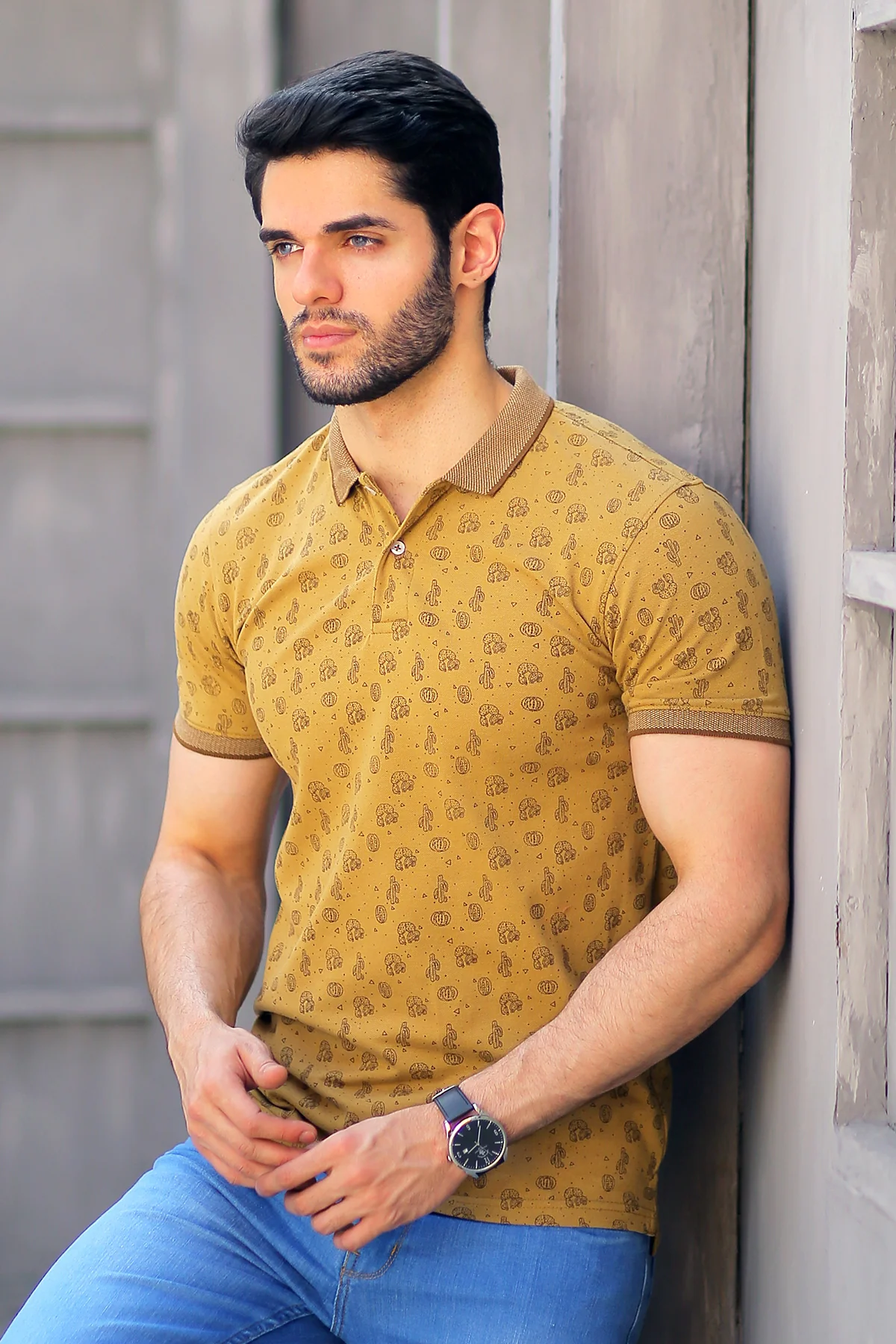 Mens "YAKUBA" Trendy Cotton Polo T-Shirt - Image 5