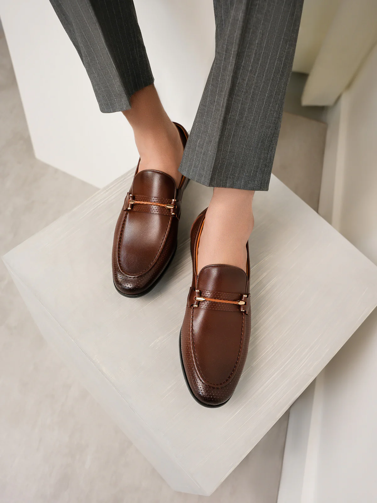 Mens "BRONYA" Comfy Dress Leather Formal Shoes - Image 3
