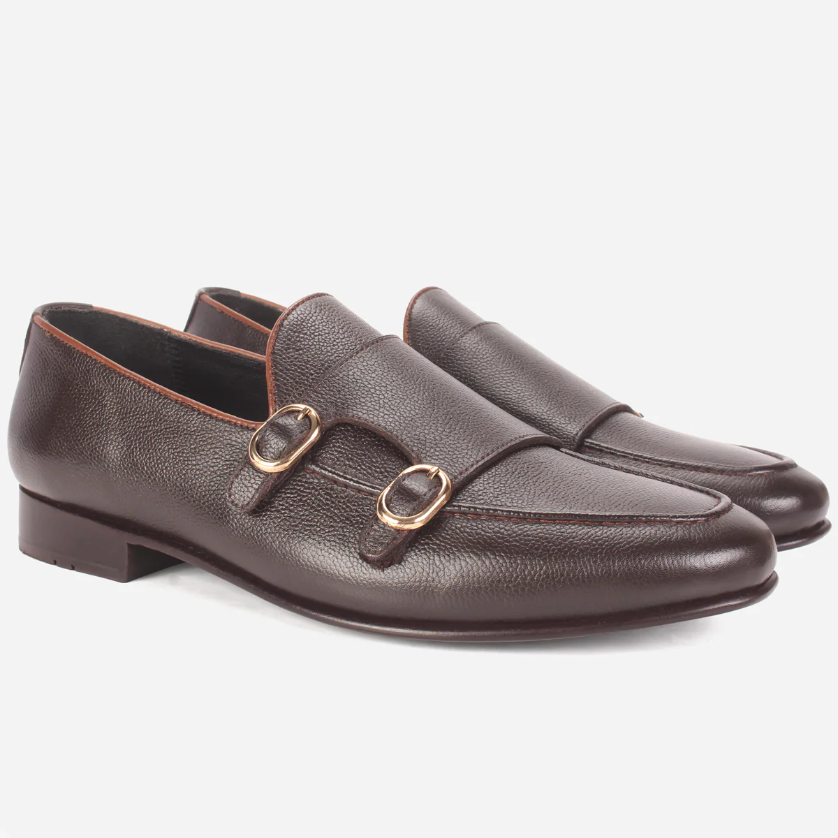 Mens "CARLOS" Leather Monk Straps Formal Shoes - Image 2