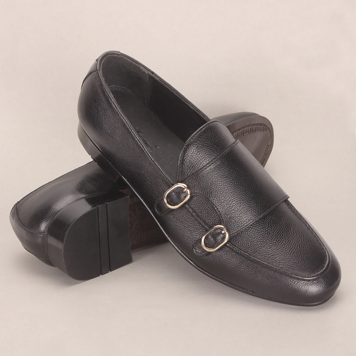 Mens "CARLOS" Leather Monk Straps Formal Shoes - Image 6