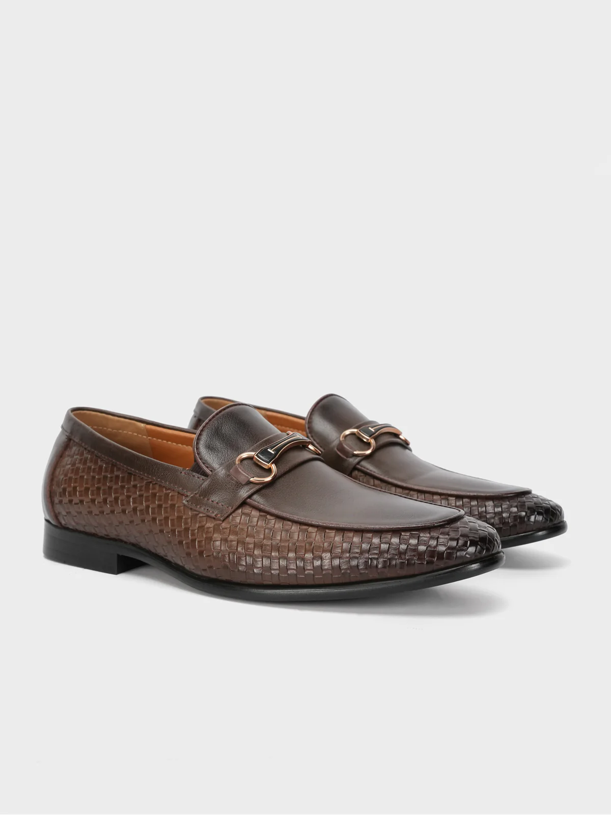 Mens "CHICORY" Leather Formal Textured Shoes - Image 2
