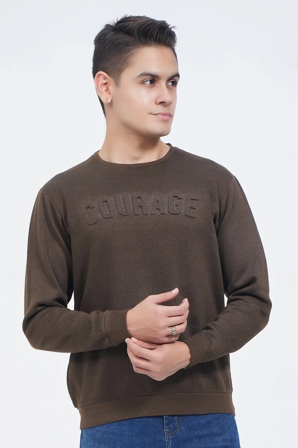 Mens "CLAIRES" Crew Neck Long Sleeves Sweatshirt