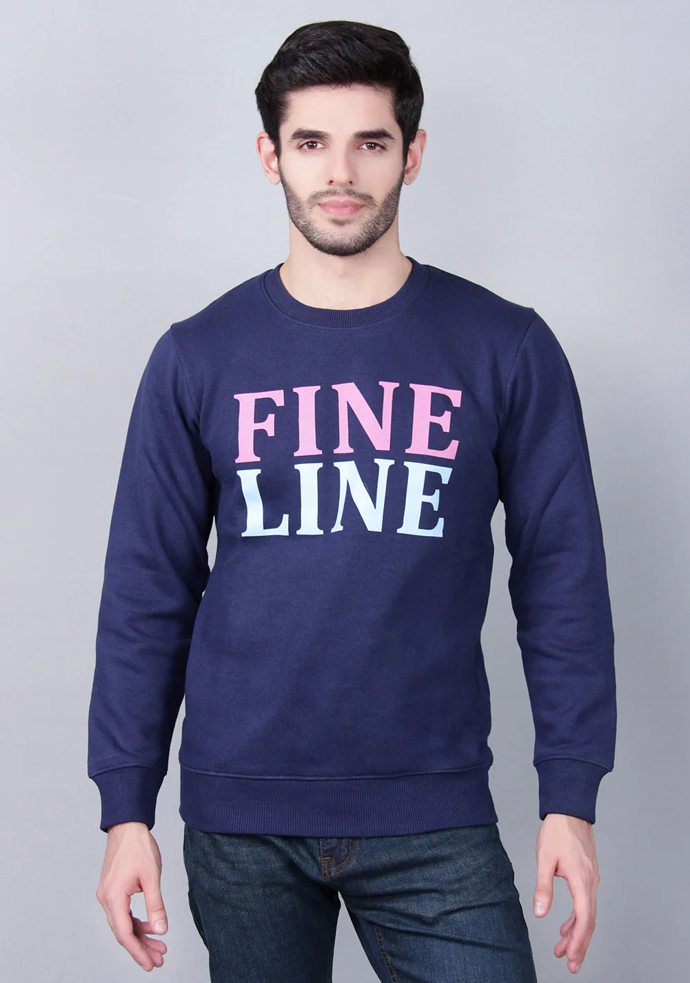 "CURTIS" Fine Line Crewneck Sweatshirt