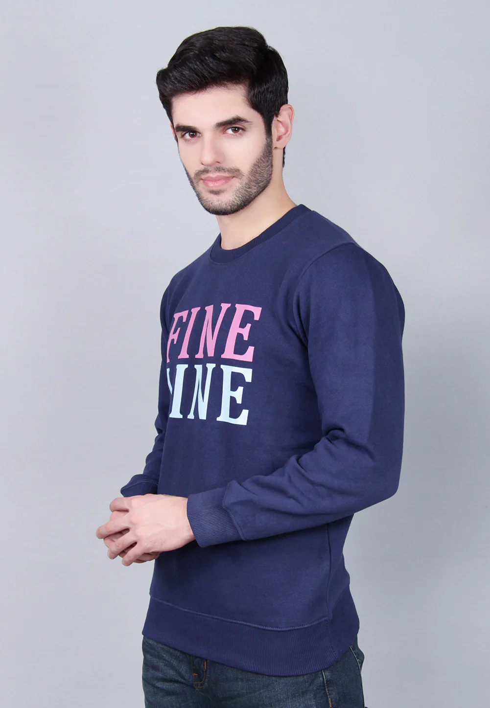 "CURTIS" Fine Line Crewneck Sweatshirt - Image 2