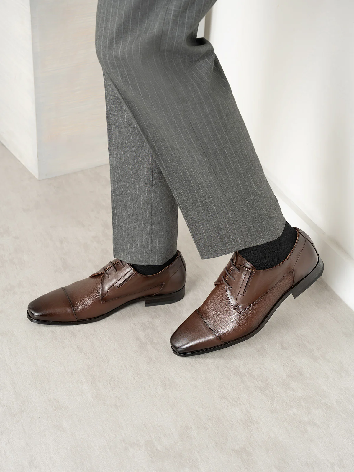 Mens "DALTON" Leather Lace up Formal Shoes - Image 3