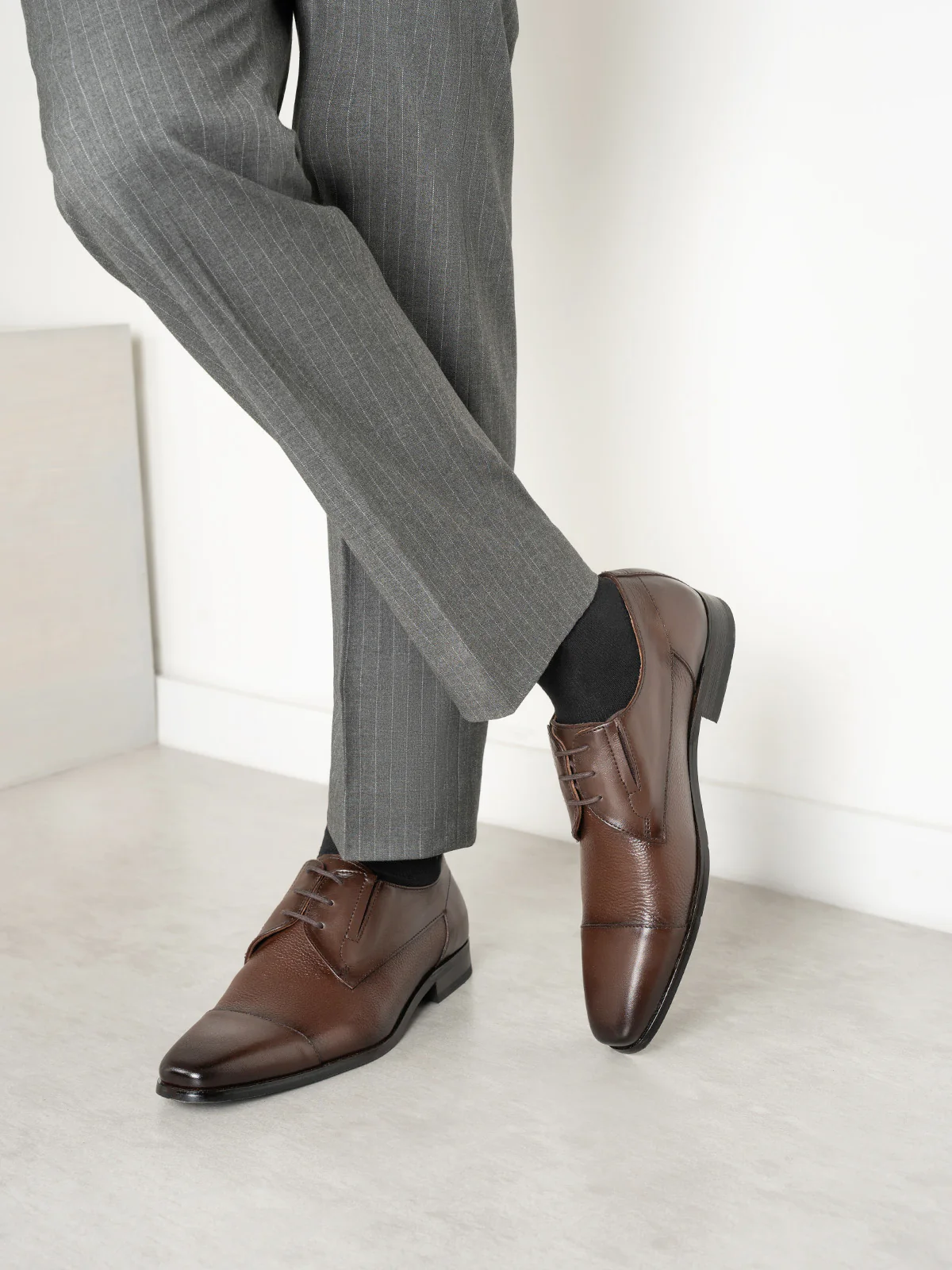 Mens "DALTON" Leather Lace up Formal Shoes - Image 6