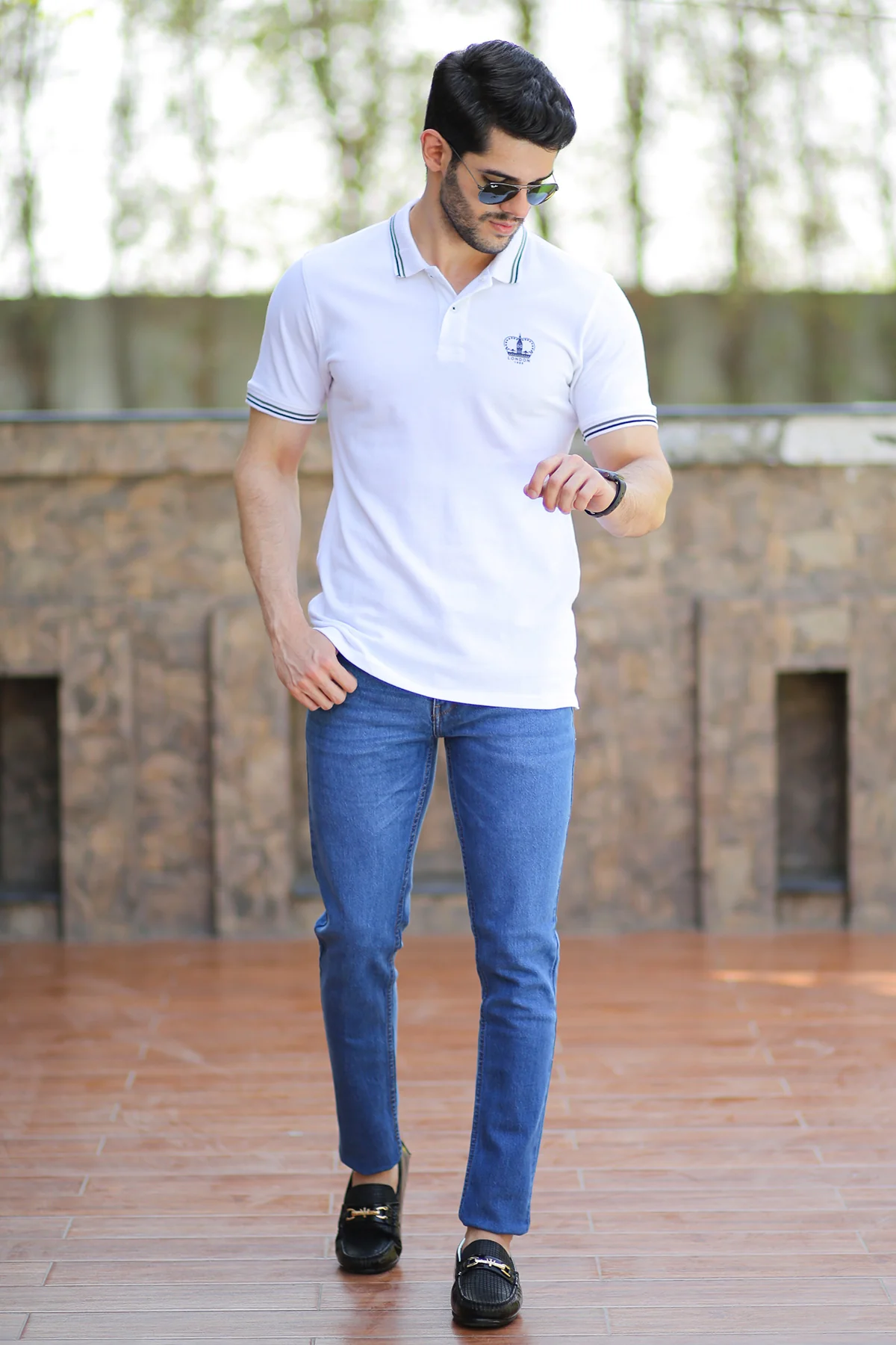 Mens "DELMONT" Basic Cotton Polo T-Shirt - Image 4