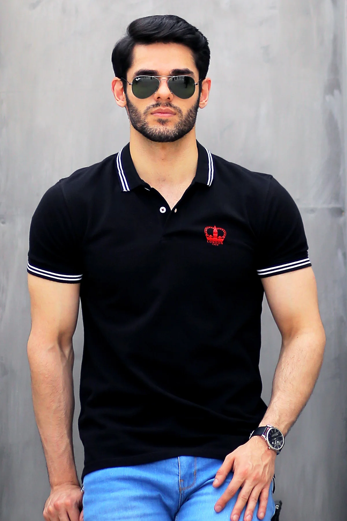 Mens "DELMONT" Basic Cotton Polo T-Shirt - Image 5