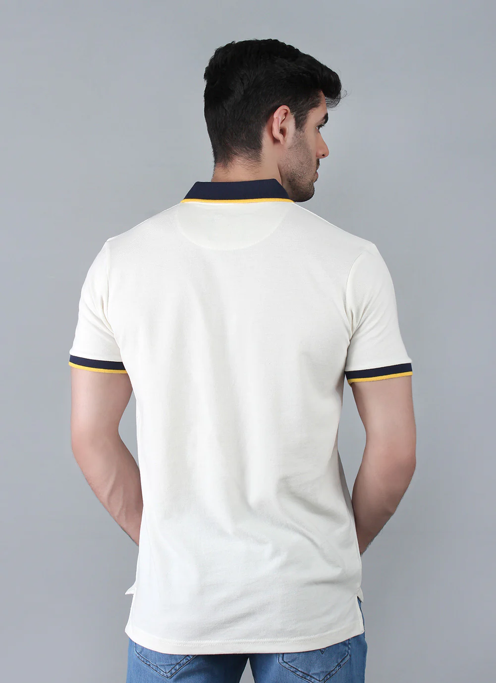Men's "DENNIS" White Polo Shirt - Image 4