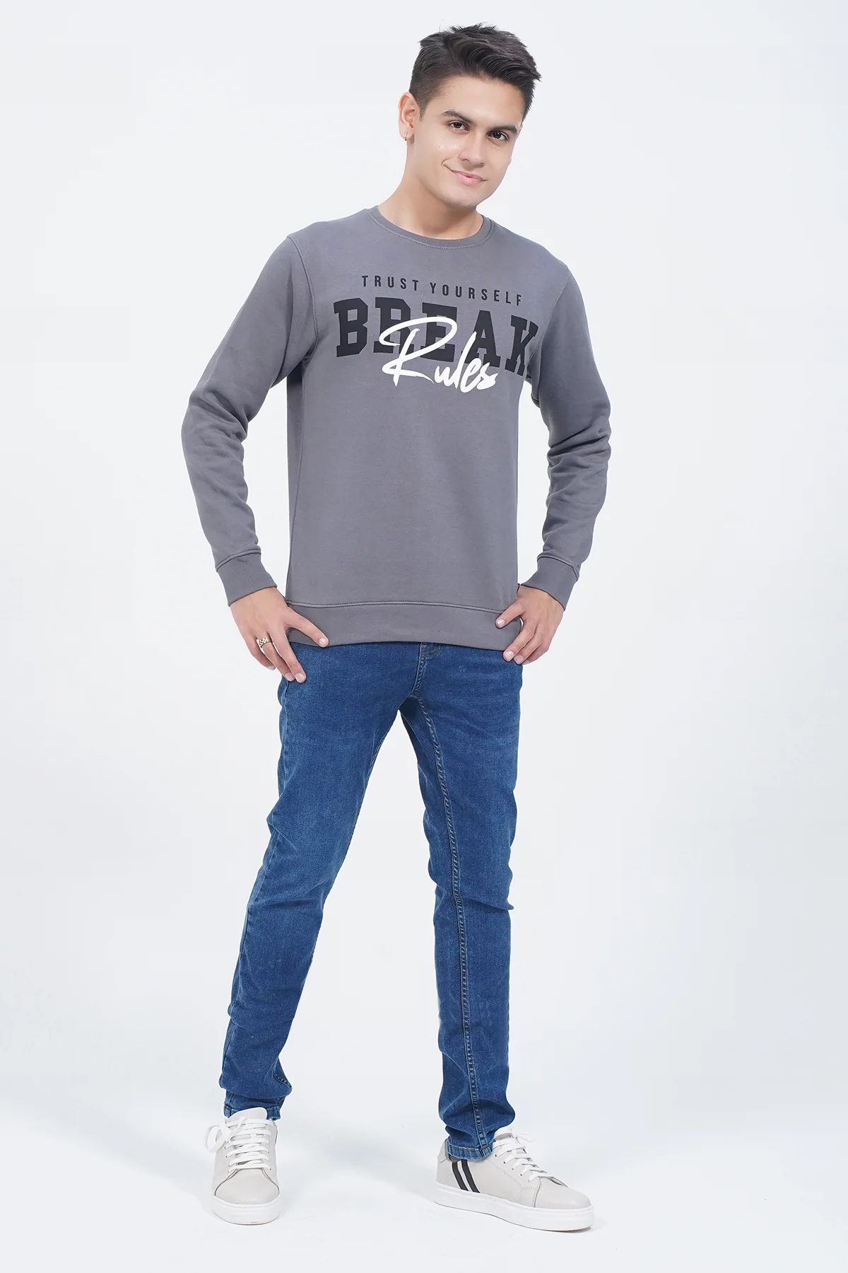 Mens "DOUGER" Crewneck Long Sleeve Sweatshirt - Image 4