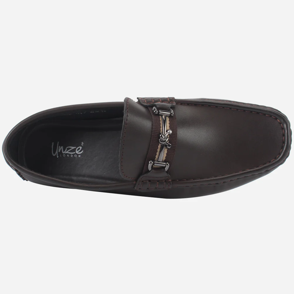 Mens "DUEL" Slip-On Decorate Moccasins Shoes - Image 4