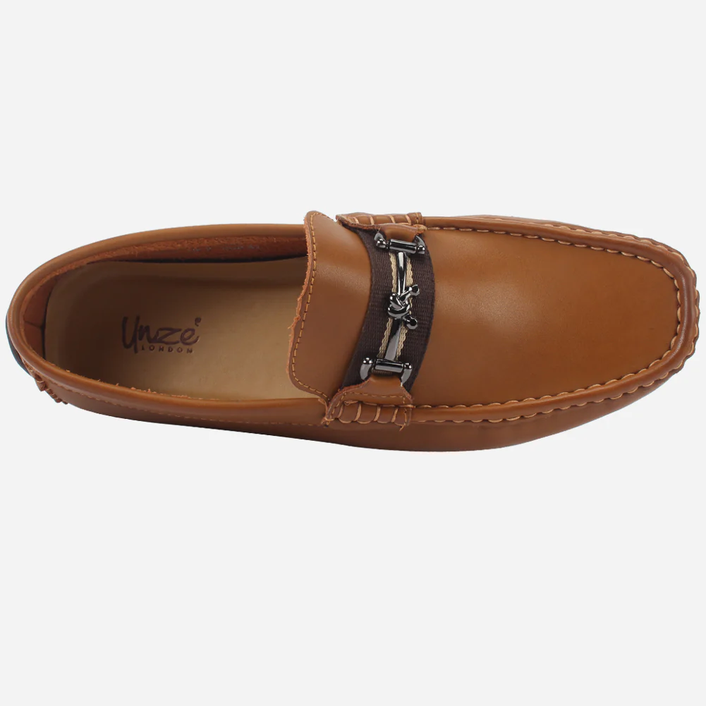 Mens "DUEL" Slip-On Decorate Moccasins Shoes - Image 4