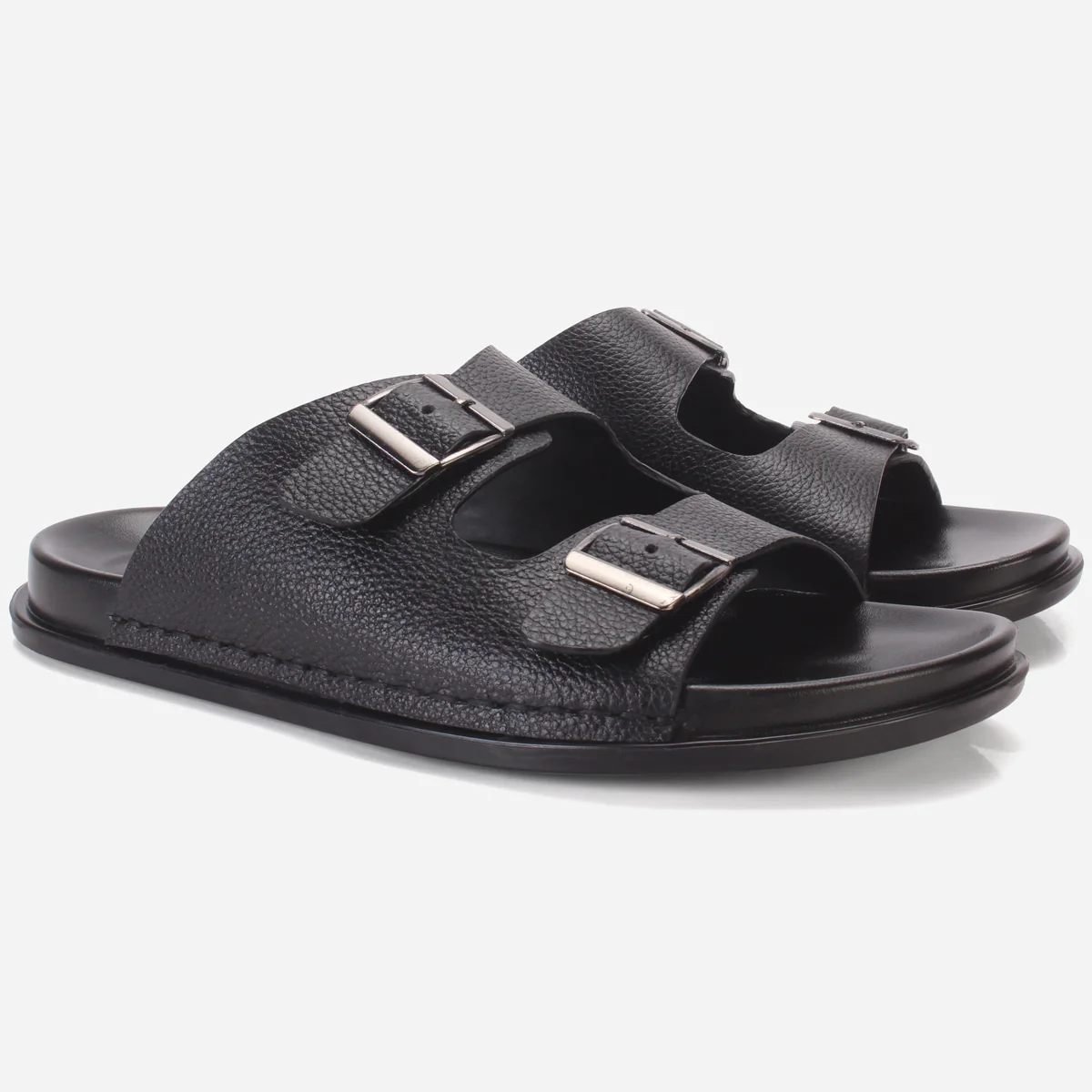 Mens "DUTCH" Leather Slide In Summer Slippers - Image 2