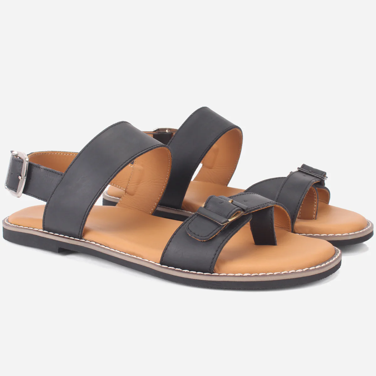 Mens "EHA" Leather Comfort Sandals - Image 2
