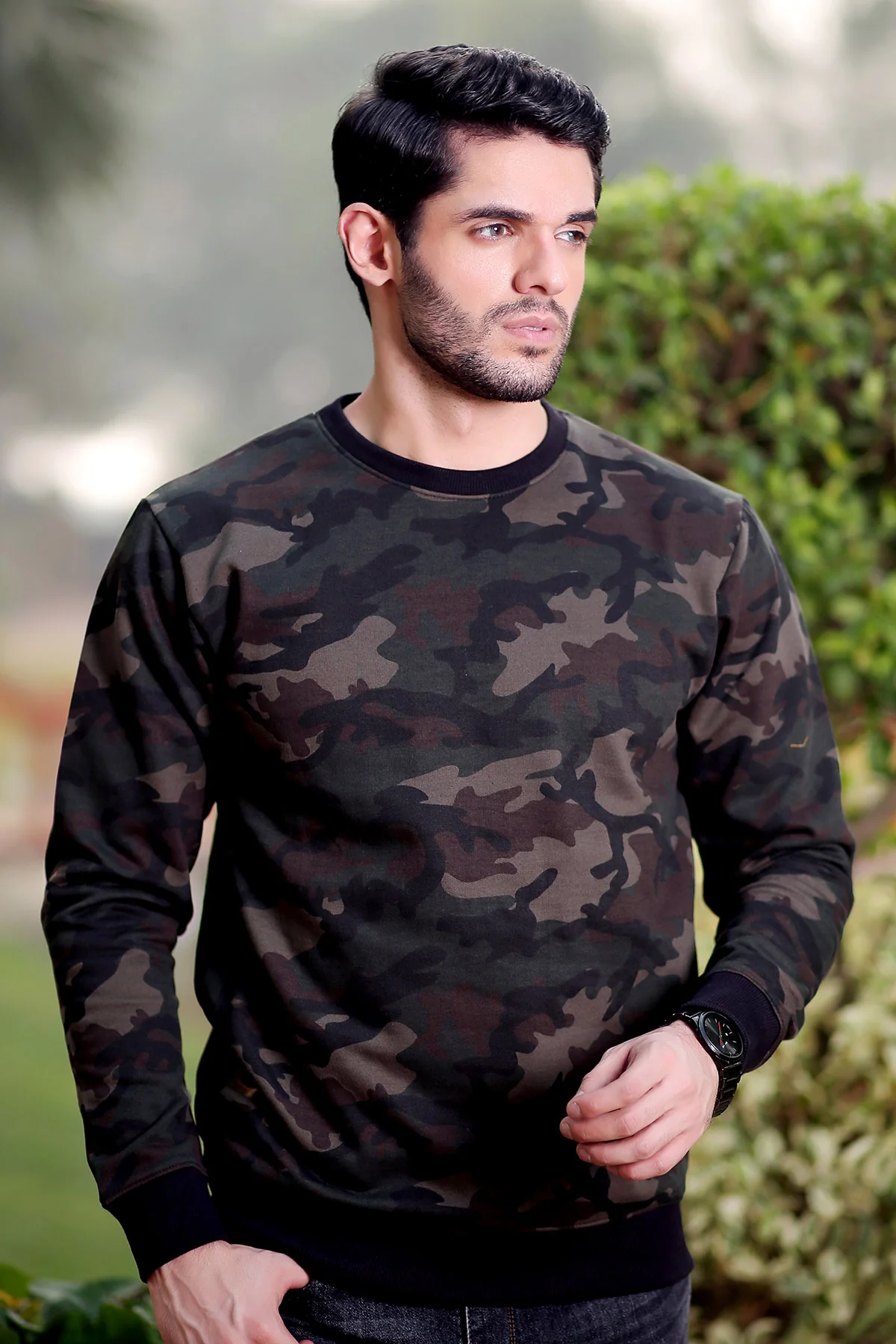 Mens "ELIO" Crew Neck Winter Pullover Sweatshirt