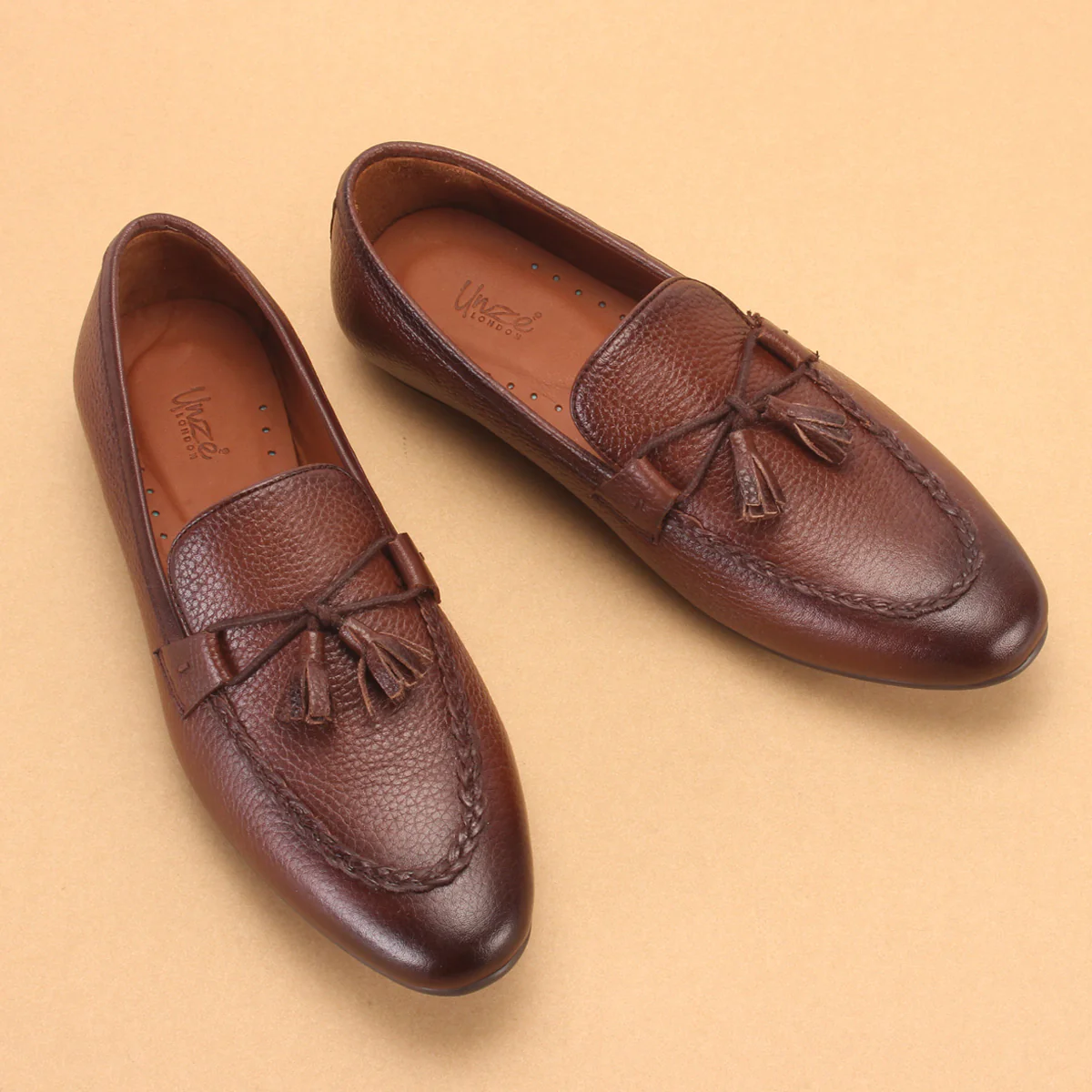Mens "ENDSON" Leather Formal Slip-on Dress Shoes - Image 6