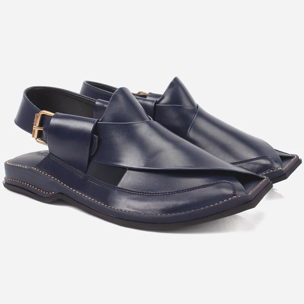 Mens "FARID" Leather Buckled Peshawari Sandals - Image 2