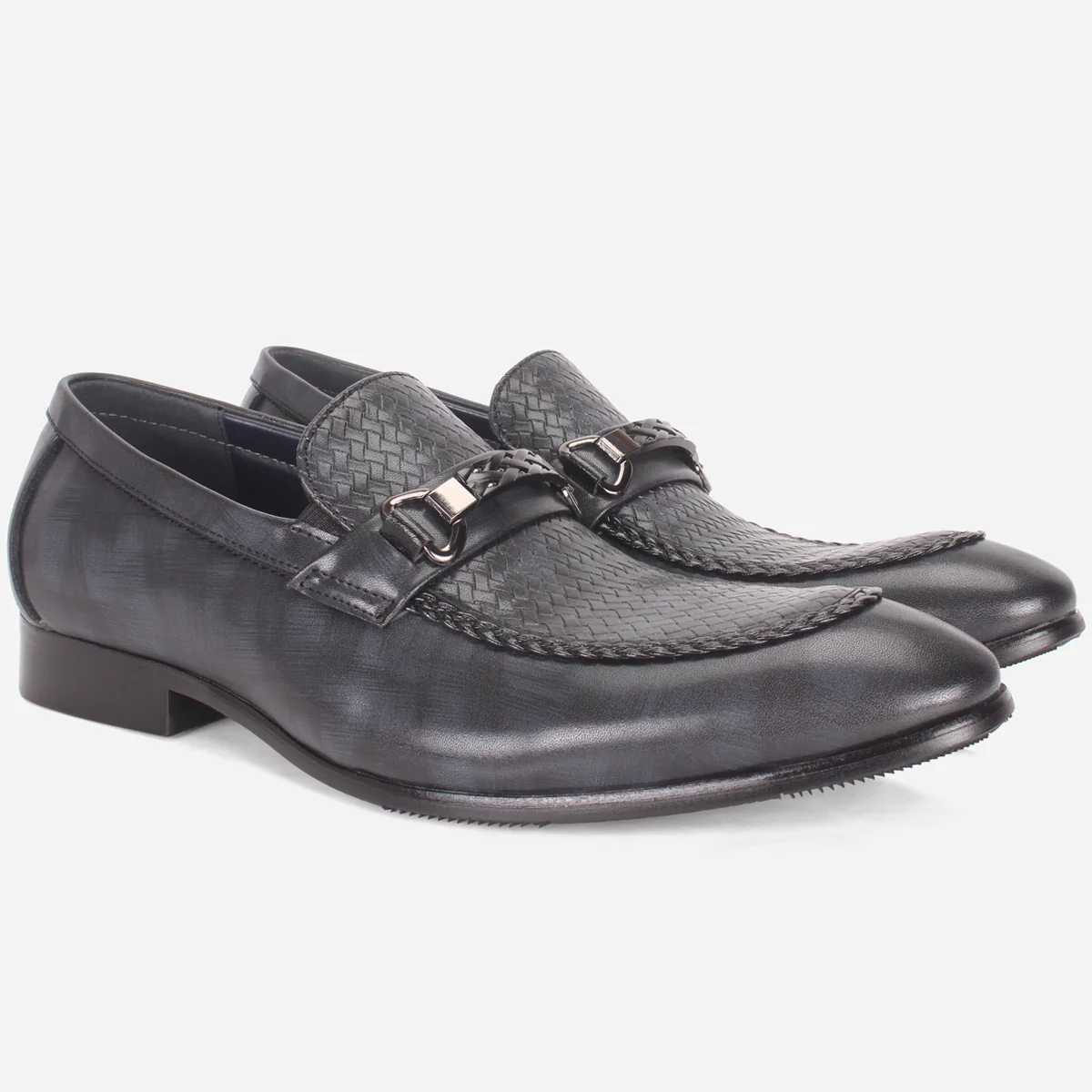 Mens "FAZAR" Leather Office Formal Slide In Shoes - Image 2