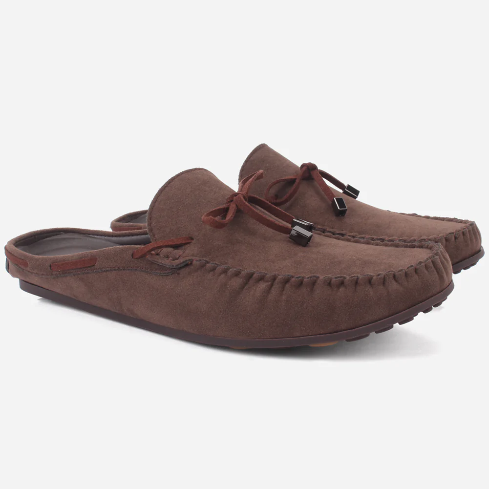 Mens "FISTMAR" Backless Slip-ons Suede Moccasins - Image 2